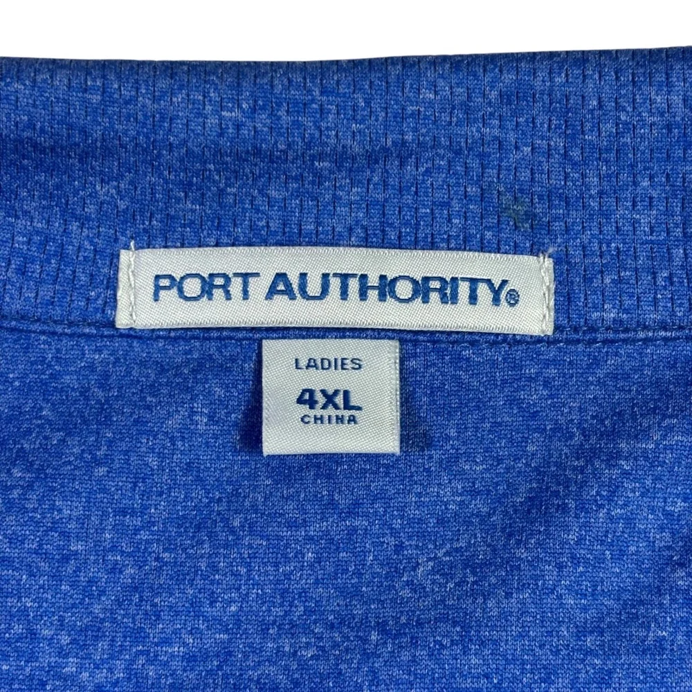 Port Authority Ladies Royal Blue Heathered Polo Shirt Short Sleeve V-Neck Sz 4XL